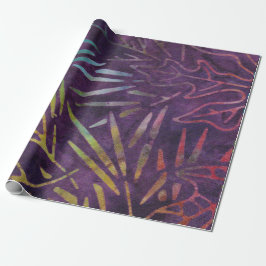 Batik Tropische Blätter Minze Lila rosa Bonbons Geschenkpapier