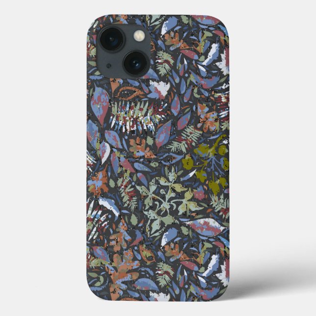 Batik Verlasse Blume schwarz Case-Mate iPhone Hülle (Rückseite)