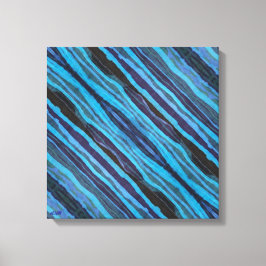 Batik Wavy Stripes Stretched Canvas Print Leinwanddruck