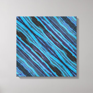 Batik Wavy Stripes Stretched Canvas Print Leinwanddruck