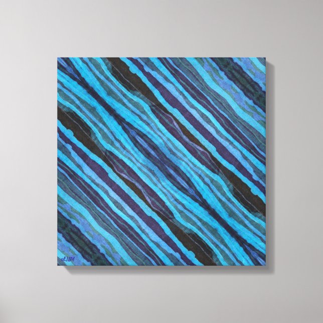 Batik Wavy Stripes Stretched Canvas Print Leinwanddruck (Vorderseite)