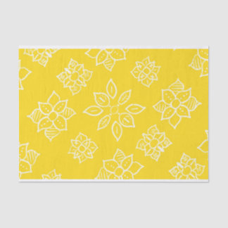 Batik Yellow Floral Tissue Paper Seidenpapier