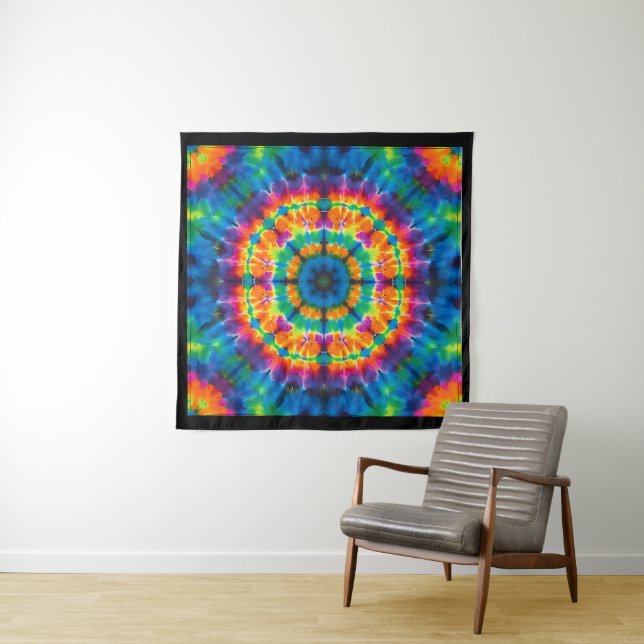 Batiken, lebendig gefärbt, Teppichwandbehang Wandteppich (Beispiel)