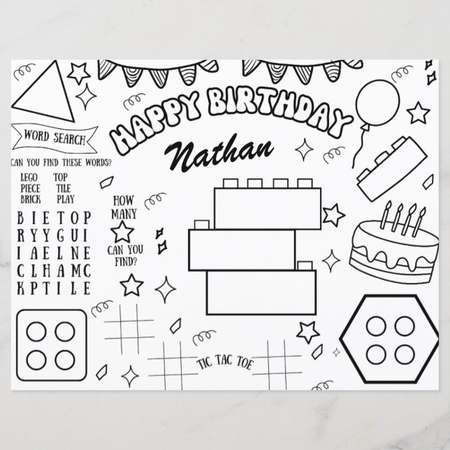 Bâtiment Blocs Page de coloriage Anniversaire Déco (Devant)