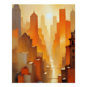 Bâtiments Abstraits Cityscape Poster Arrière - pla