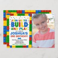 Bâtiments Blocs Anniversaire Invitation Bricks Par