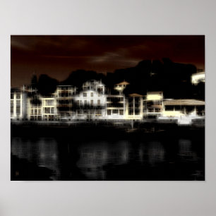 Bâtiments de nuit effet numérique impression de st