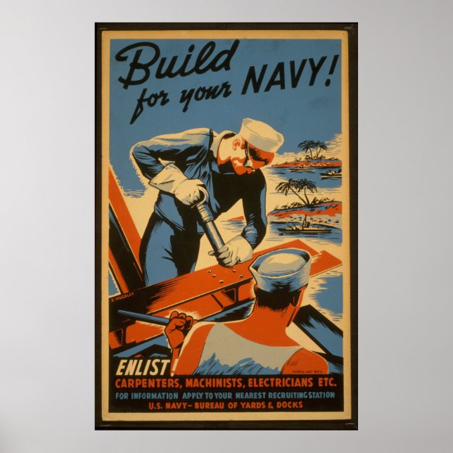 Bâtir Pour Votre Marine, Affiche De Recrutement Mi (Devant)