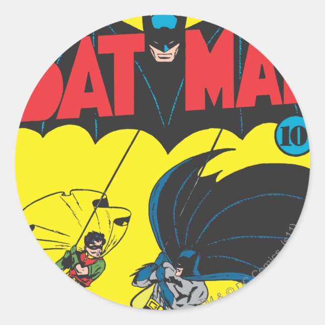 Batman #1 Comic wird zu Runder Aufkleber (Vorderseite)