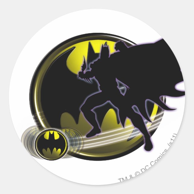 Batman and Circle Logo Runder Aufkleber (Vorderseite)