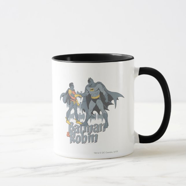 Batman And Robin Distressed Graphic Tasse (Rechts)