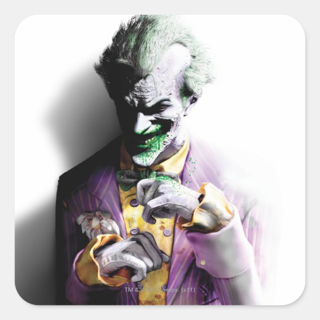 Batman Arkham City | Joker Quadratischer Aufkleber (Vorderseite)