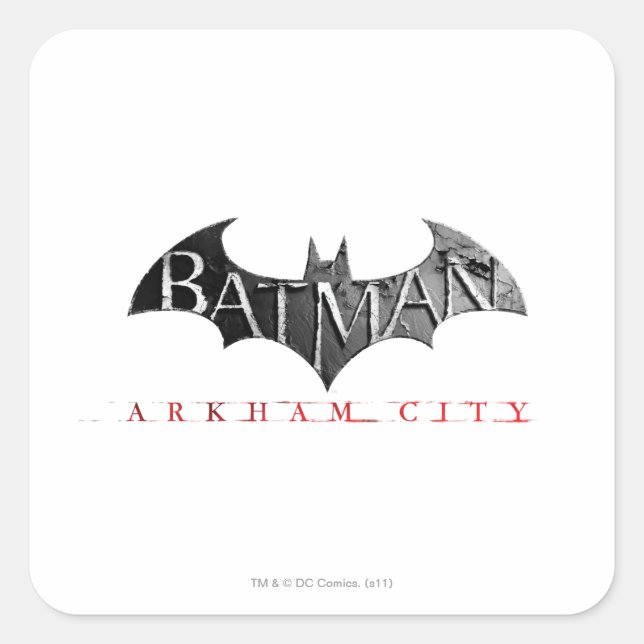 Batman Arkham City Logo Quadratischer Aufkleber (Vorderseite)