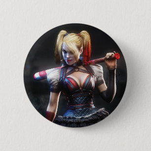 Batman Arkham Knight Harley Quinn mit Bat Button