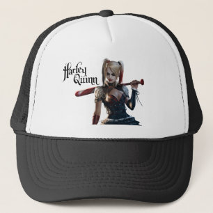Batman Arkham Knight Harley Quinn mit Bat Truckerkappe