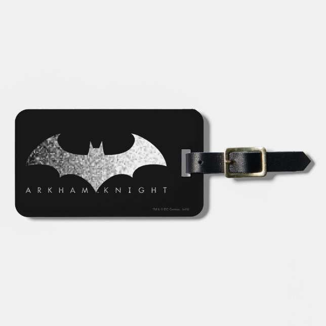 Batman Arkham Knight Pixel Logo Gepäckanhänger (Vorderseite horizontal)