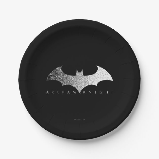 Batman Arkham Knight Pixel Logo Pappteller (Vorderseite)