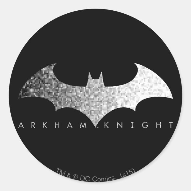 Batman Arkham Knight Pixel Logo Runder Aufkleber (Vorderseite)