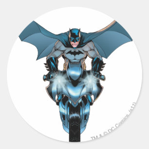 Batman auf dem Fahrrad mit Kap Runder Aufkleber