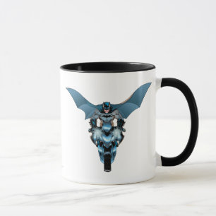 Batman auf dem Fahrrad mit Kap Tasse