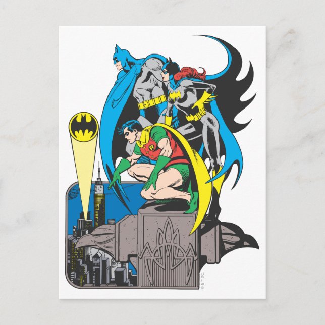 Batman/Batgirl/Robin Postkarte (Vorderseite)