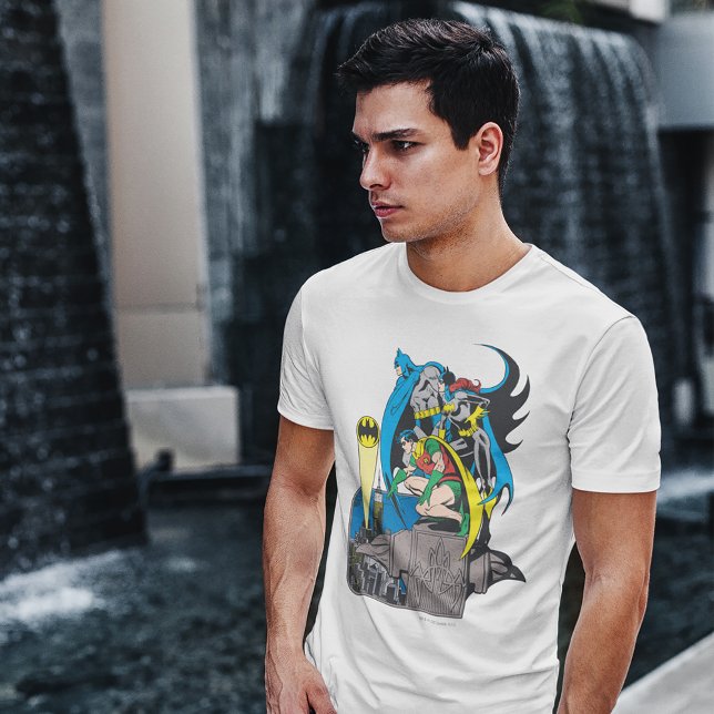 Batman/Batgirl/Robin Tri-Blend Shirt (Person wearing t-shirt)