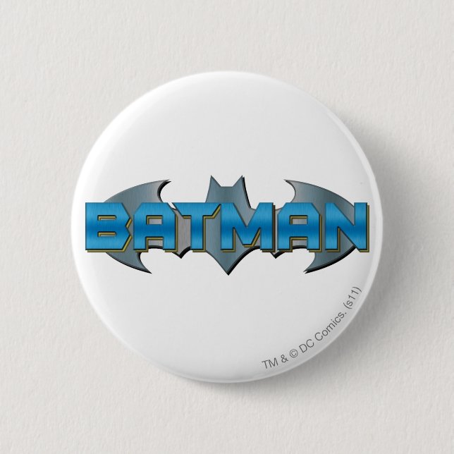 Batman | Blue Name Logo Button (Vorderseite)