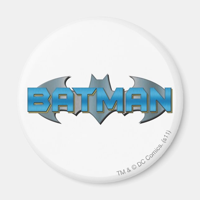 Batman | Blue Name Logo Magnet (Vorne)