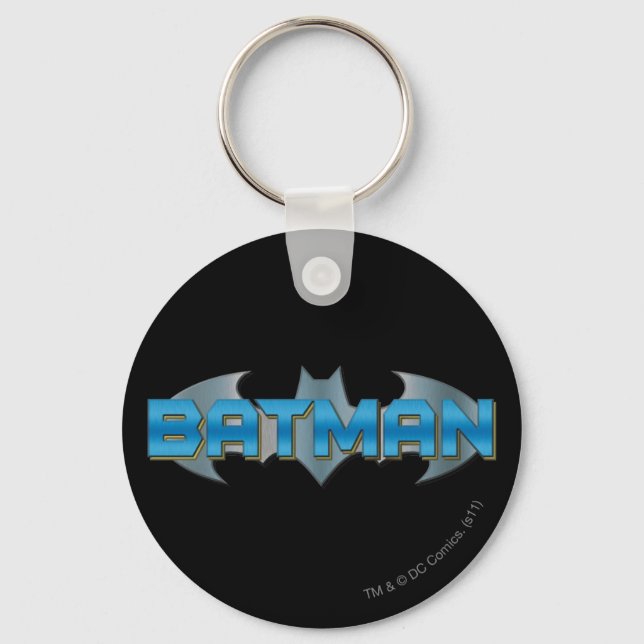 Batman | Blue Name Logo Schlüsselanhänger (Vorderseite)
