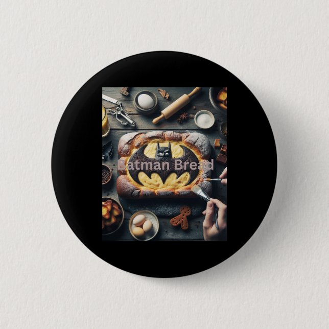 Batman Brot Sticker Button (Vorderseite)