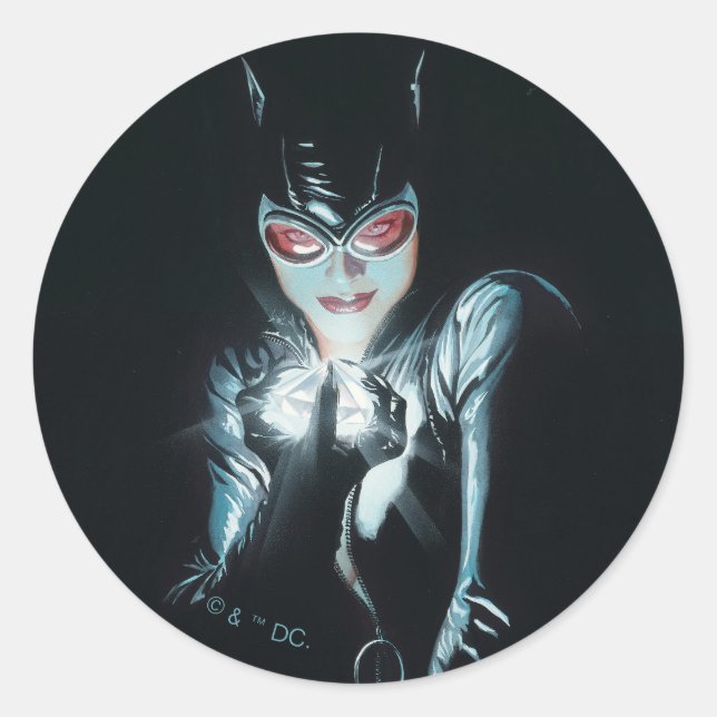Batman Catwoman Faces of Evil Cover Illustration Runder Aufkleber (Vorderseite)