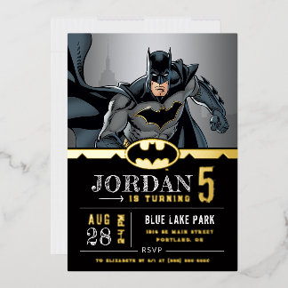 Batman | Chalkboard Happy Birthday Folieneinladung
