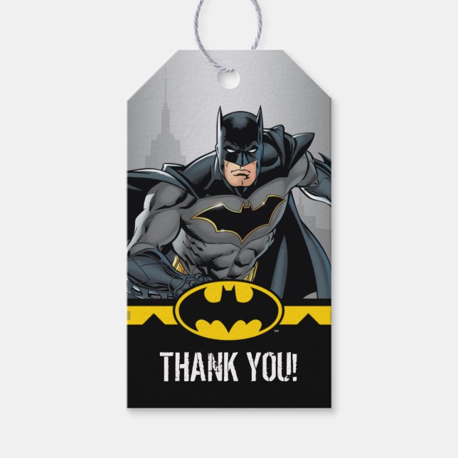 Batman | Chalkboard Happy Birthday Geschenkanhänger (Vorderseite)