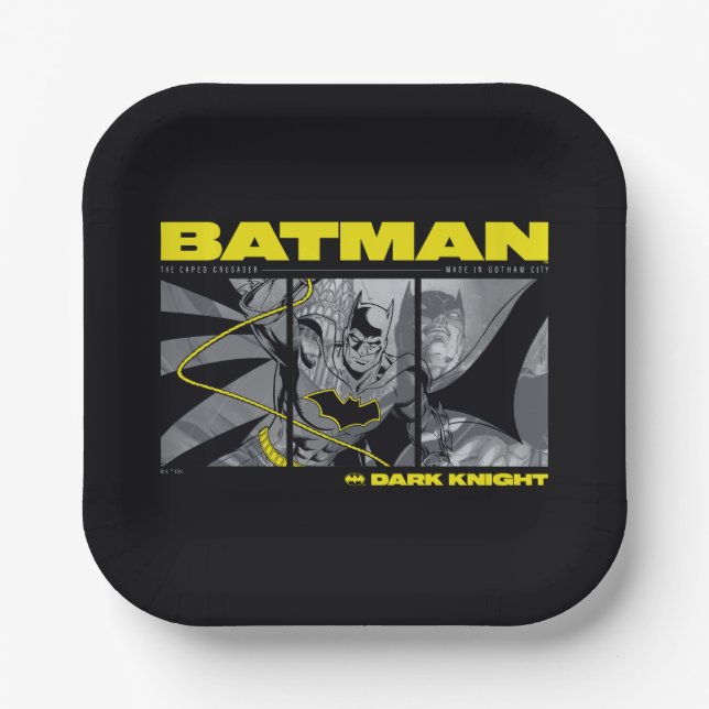 Batman-Comic-Dreipanel-Grafik Pappteller (Vorderseite)
