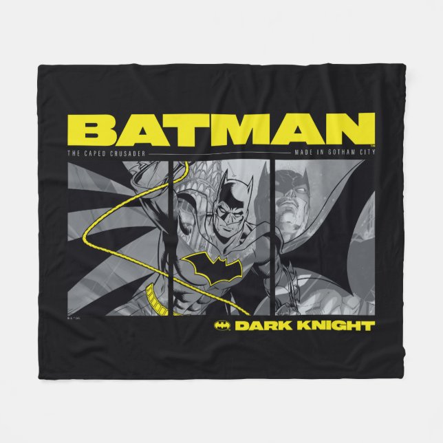 Batman Comic Tri-Panel Graphic Fleecedecke (Vorderseite (Horizontal))