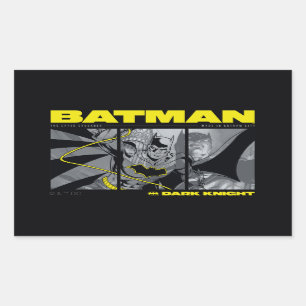 Batman Comic Tri-Panel Graphic Rechteckiger Aufkleber