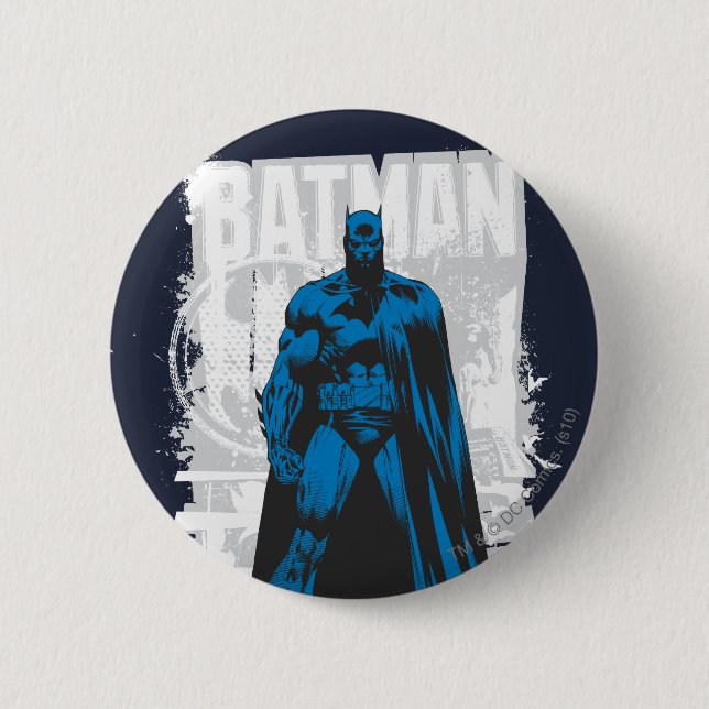 Batman Comic - Vintage Vollansicht Button (Vorderseite)