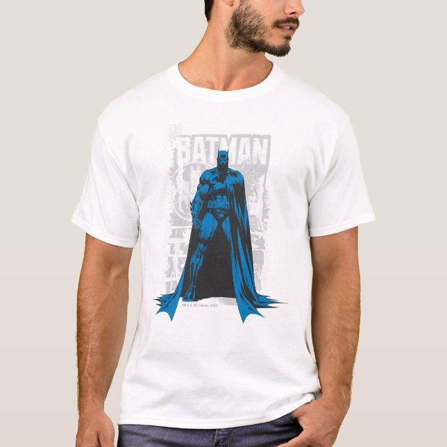 Batman Comic - Vintage Vollansicht T-Shirt (Vorderseite)
