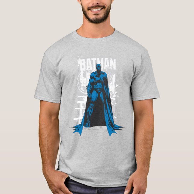 Batman Comic - Vintage Vollansicht T-Shirt (Vorderseite)
