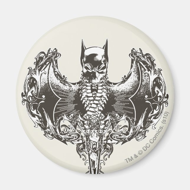Batman Cowl und Skull Wappen Magnet (Vorne)