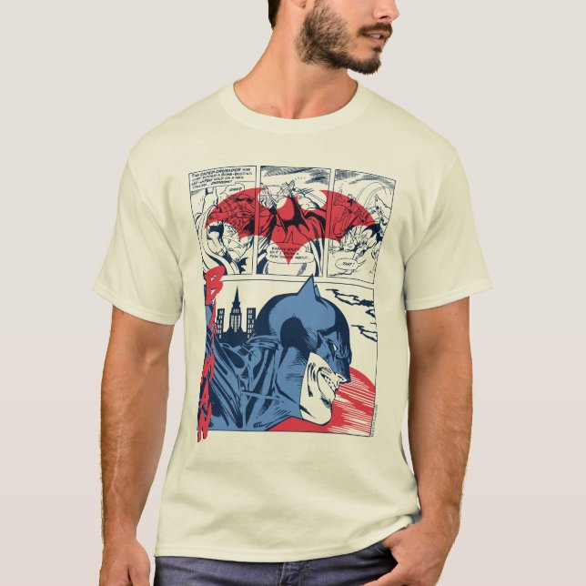 Batman Crime Fighting Comic Buchseite T-Shirt (Vorderseite)