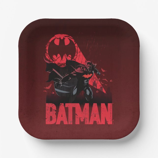 Batman Crimson Bat Signal Pappteller (Vorderseite)
