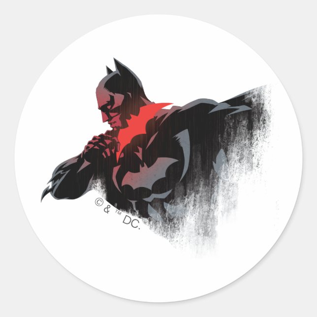Batman Crimson Batarang Runder Aufkleber (Vorderseite)