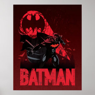 Batman Crimson Fledermaus-Signal Poster
