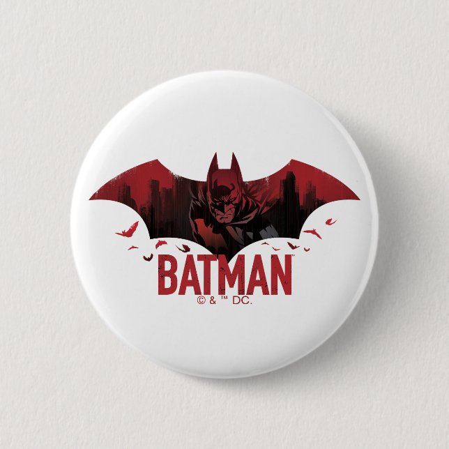 Batman Crimson Gotham Icon Button (Vorderseite)