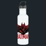 Batman Crimson Gotham Icon Edelstahlflasche<br><div class="desc">Diese Grafik vermischt die ikonische Batman-Silhouette mit einer launischen, rot gefärbten Stadtlandschaft, um Gothams dunklen Beschützer wirkungsvoll darzustellen. Das Design integriert Batmans symbolisches Fledermausymbol als das visuellste Element geschickt, und die Figur Batman kommt aus den Schatten, brütend und intensiv. Die Silhouette ist voll von einer beängstigenden Skyline der Stadt unter...</div>