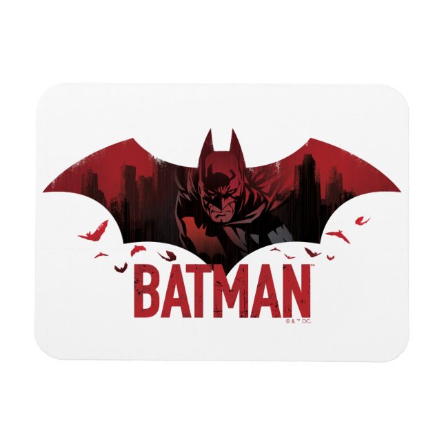 Batman Crimson Gotham Icon Magnet (Horizontal)