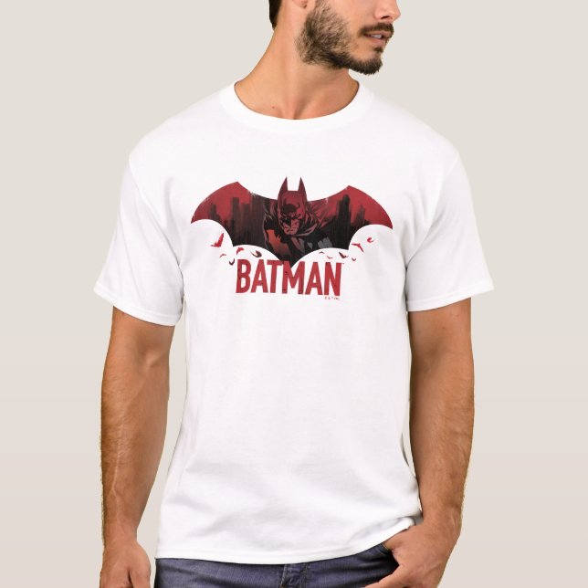 Batman Crimson Gotham Icon T-Shirt (Vorderseite)