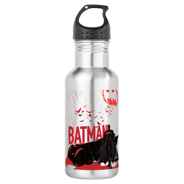 Batman Crimson Rain Edelstahlflasche (Vorderseite)