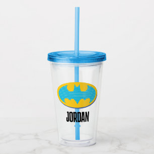 Batman   Cyan Stripes Symbol Acryltrinkbecher